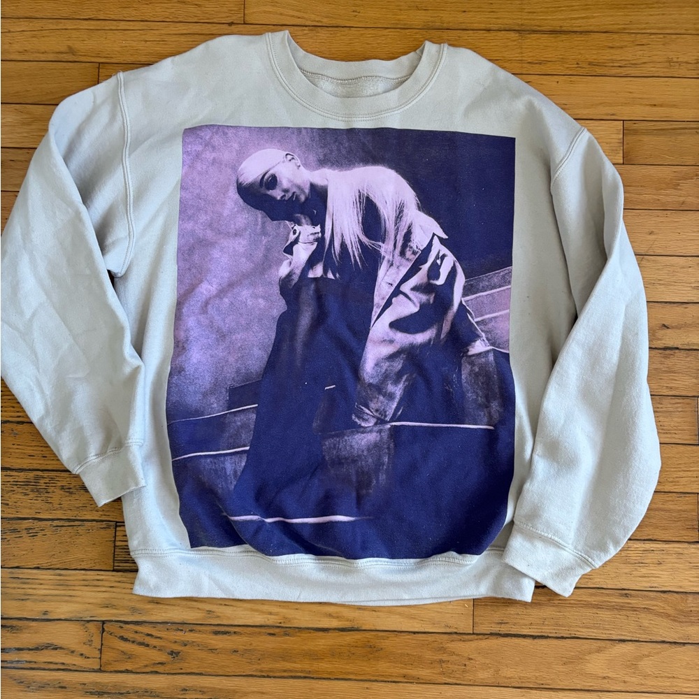 Women's Graphic Sweatshirt in Cream and Purple